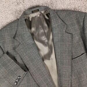 Vintage 70s/80s John Blair 48L 42x34 Glen Plaid Suit - 2 Piece Gray Retro Suit
